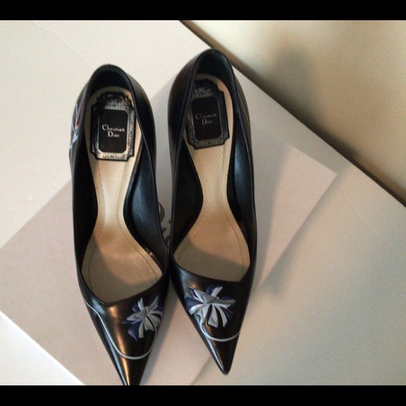 Christian Dior Blk Leather Paradise Pumps sz.37 - Picture 2 of 6